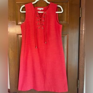 Sandra Darren Burnt Orange Lace-Up Front Sheath Dress Size 8